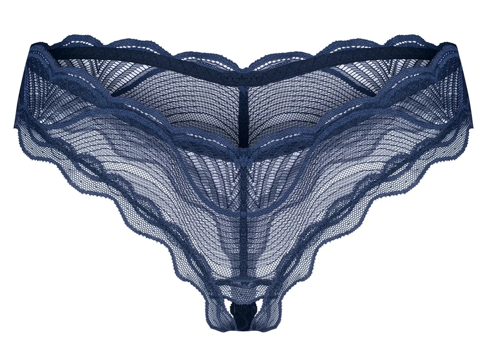 Riostring Nightly Blue von Obsessive: Sinnliche Transparenz, filigrane Spitzen und aufregender offener Schritt in edlem Blau