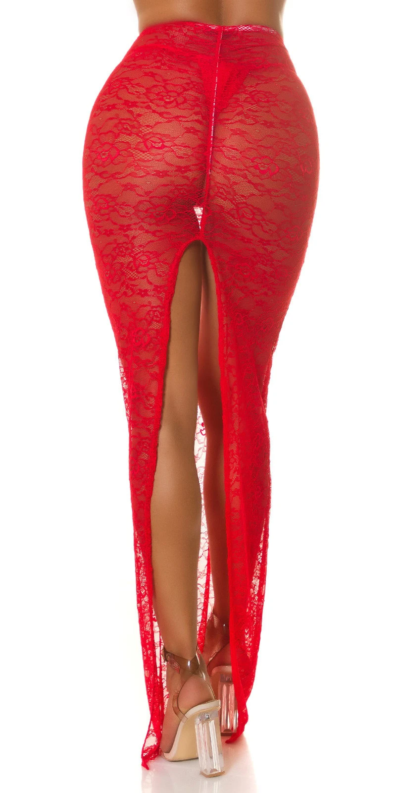 Highwaist Maxirock Spitzenrock Rock Bodenlang aus Spitze Transparent Cover up Highwaist Maxirock Spitzenrock Rock Bodenlang aus Spitze Transparent Cover up