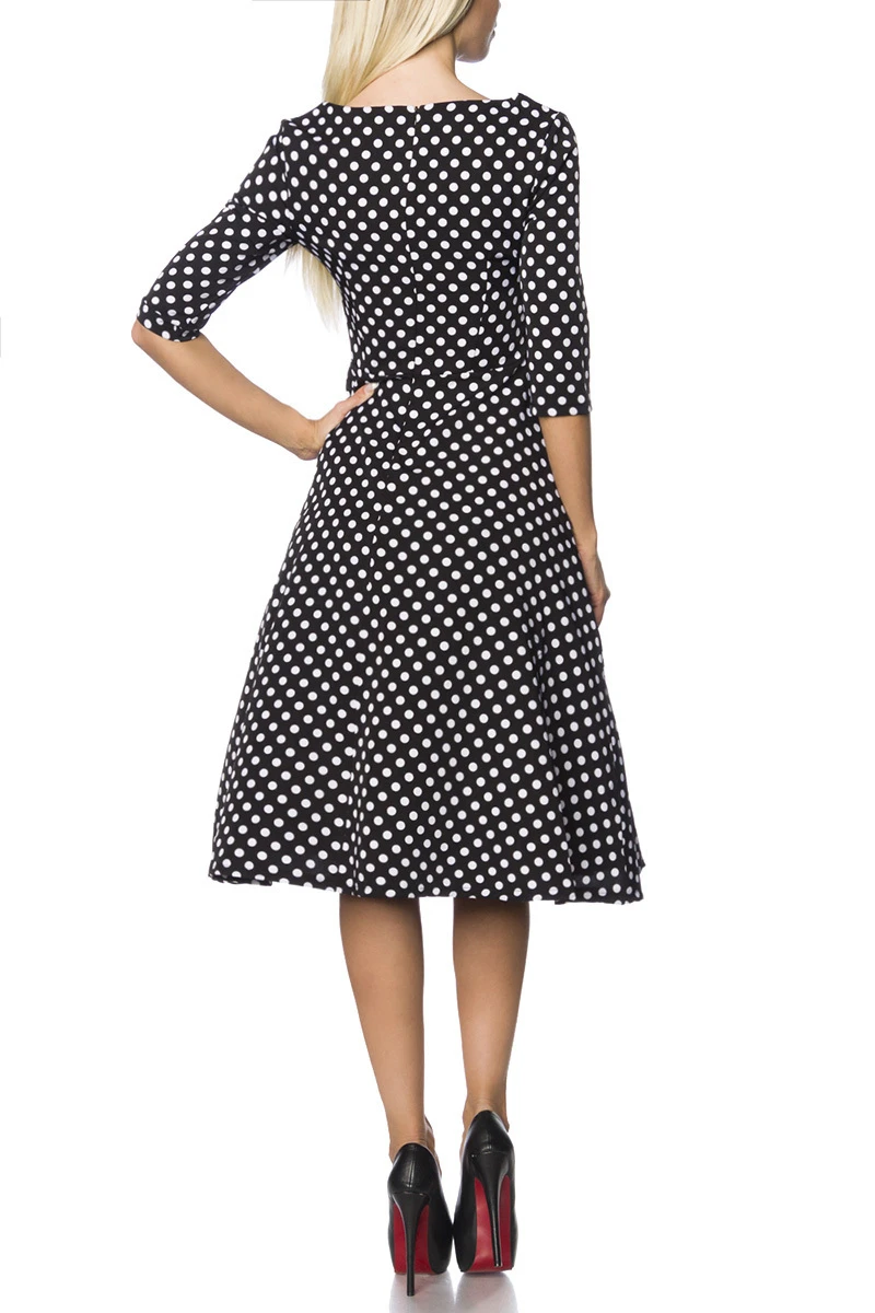 Rockabilly Kleid mit Dots und halblangen Ärmlen