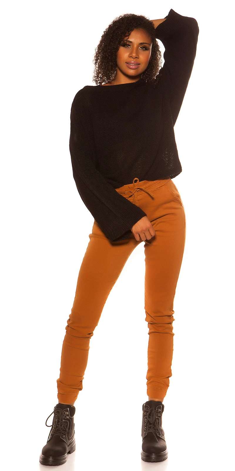 Casual High Waist Hose mit Tunnelzug-Bändel