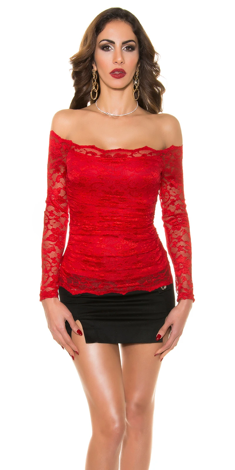 Rassiges Spitzen-Shirt im Carmen-Style Rassiges Spitzen-Shirt im Carmen-Style