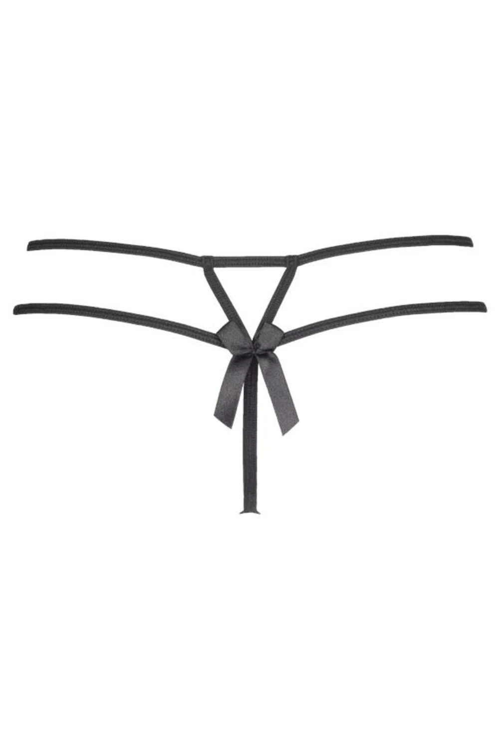 Axami Plus-Size String mit schwarzem Glanz-Material Axami Plus-Size String mit schwarzem Glanz-Material