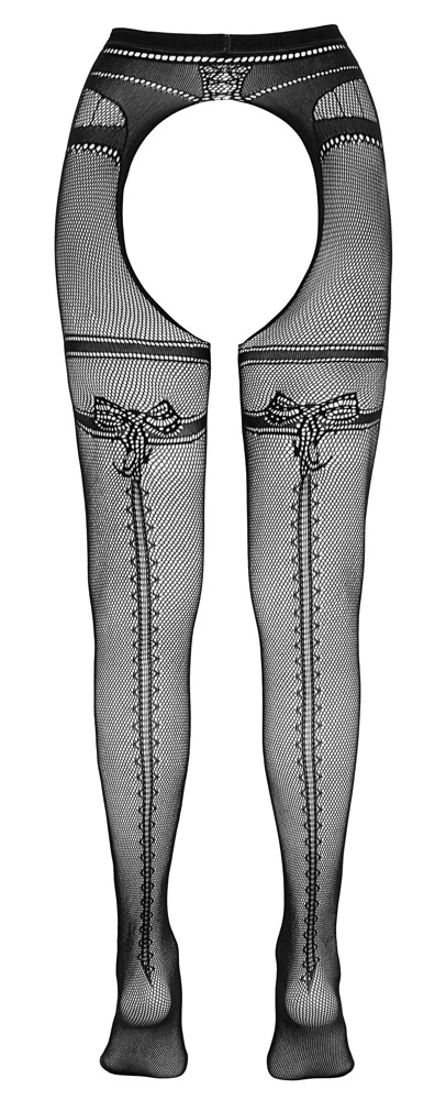 Cottelli Verführerische Eleganz: Die Ouvert-Netzstrumpfhose mit eingewebtem Strumpfband und Ziernaht