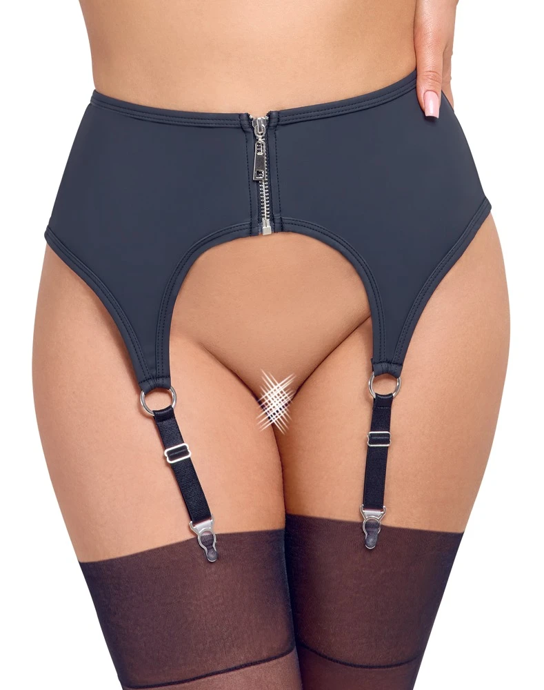 Cottelli LINGERIE exklusiver Strapshalter im edlen Mattloo vorne mit Reißverschluss