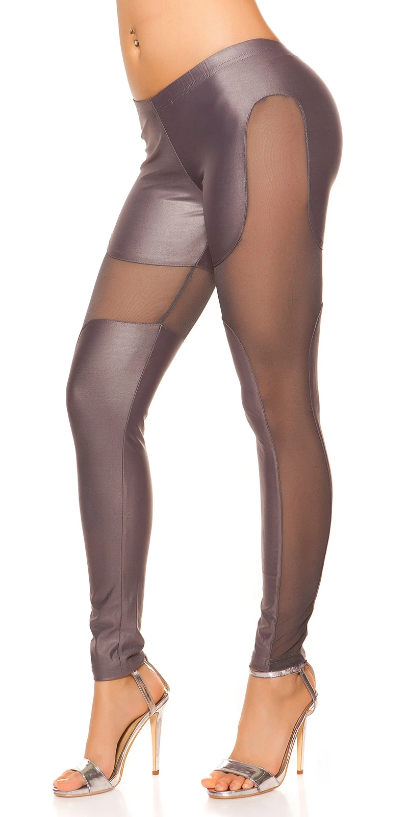 Sexy KouCla Leggings mit Netzapplikationen