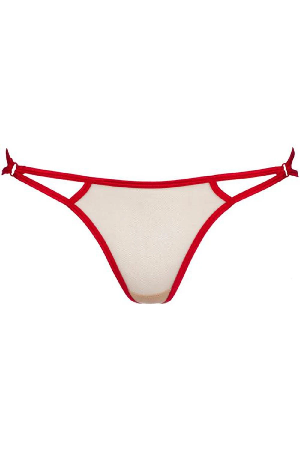Axami rot Slip-Stickmuster mit transparentem Tüll Axami rot Slip-Stickmuster mit transparentem Tüll