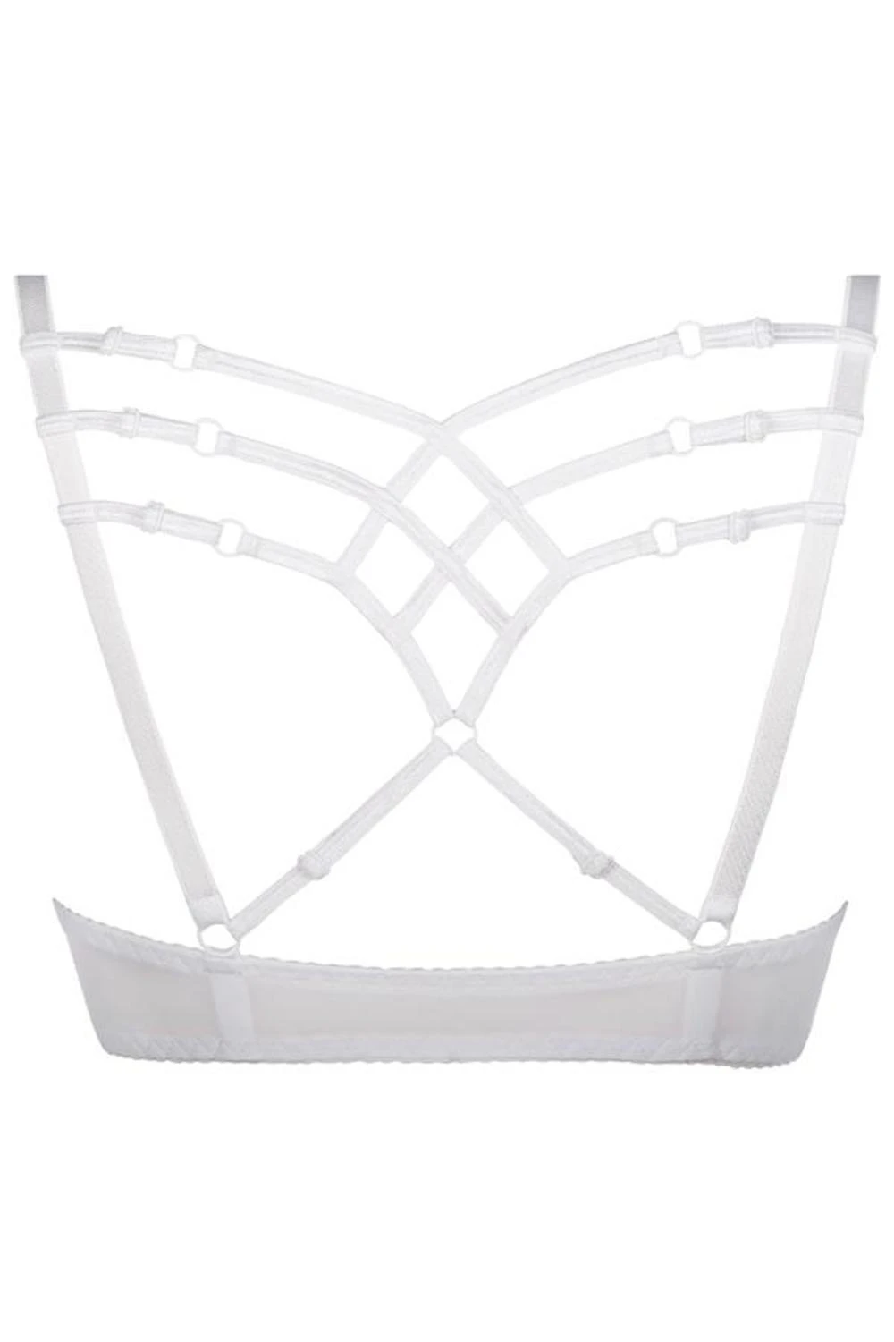 Axami weiss PushUp-BH Rückseite aus dünnen flexiblen Streifen und Riemen Axami weiss PushUp-BH Rückseite aus dünnen flexiblen Streifen und Riemen