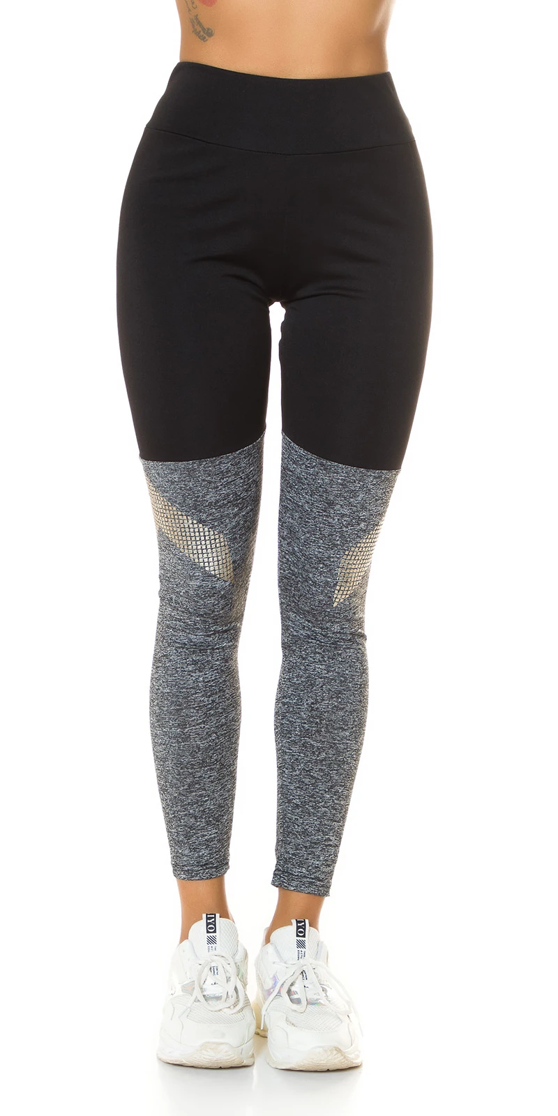 Workout High Waist Sport Leggings mit Overknee-Effekt Workout High Waist Sport Leggings mit Overknee-Effekt
