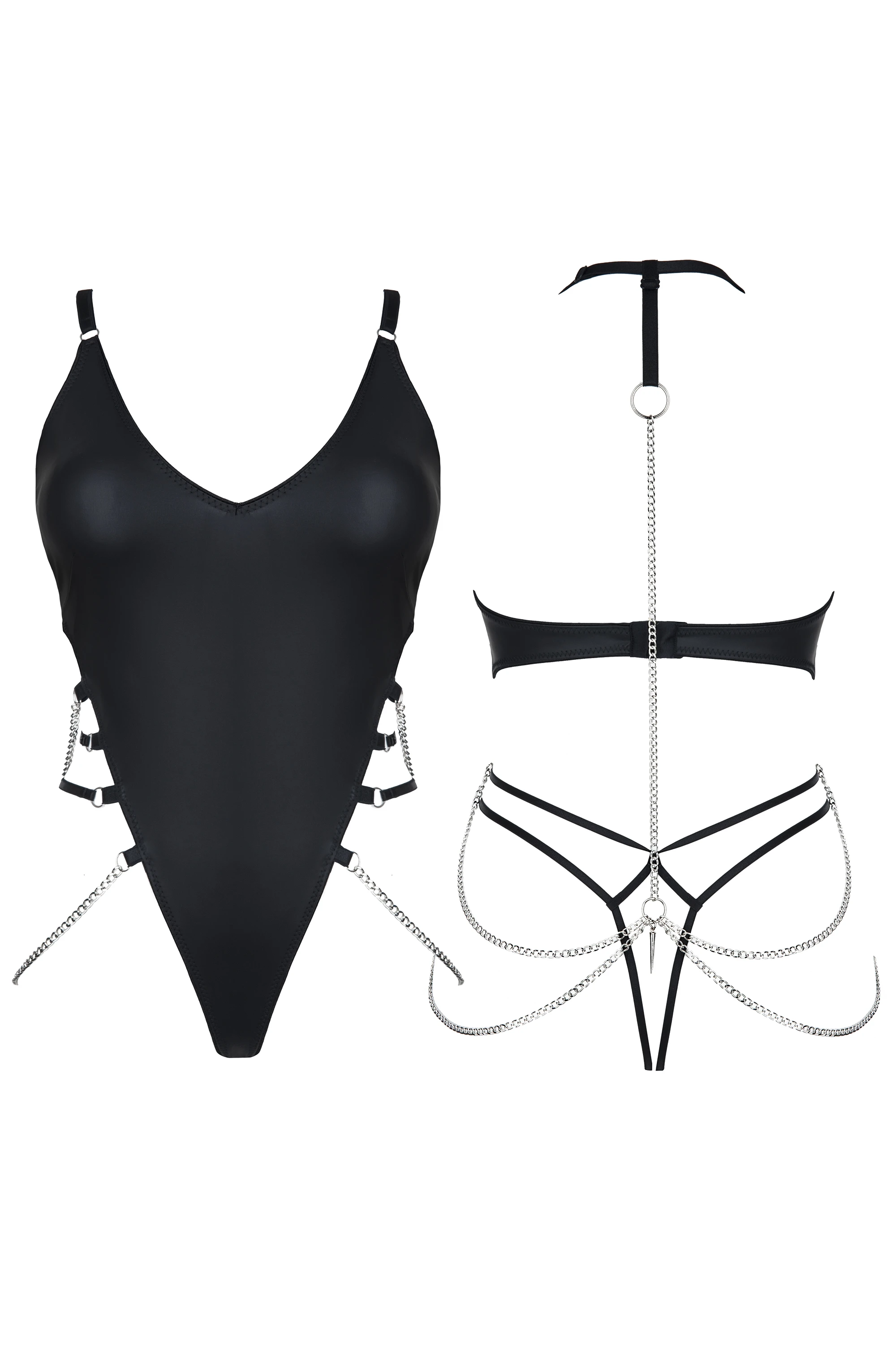 Wetlook Body mit Ketten Dark Desire Collection Wetlook Body mit Ketten Dark Desire Collection
