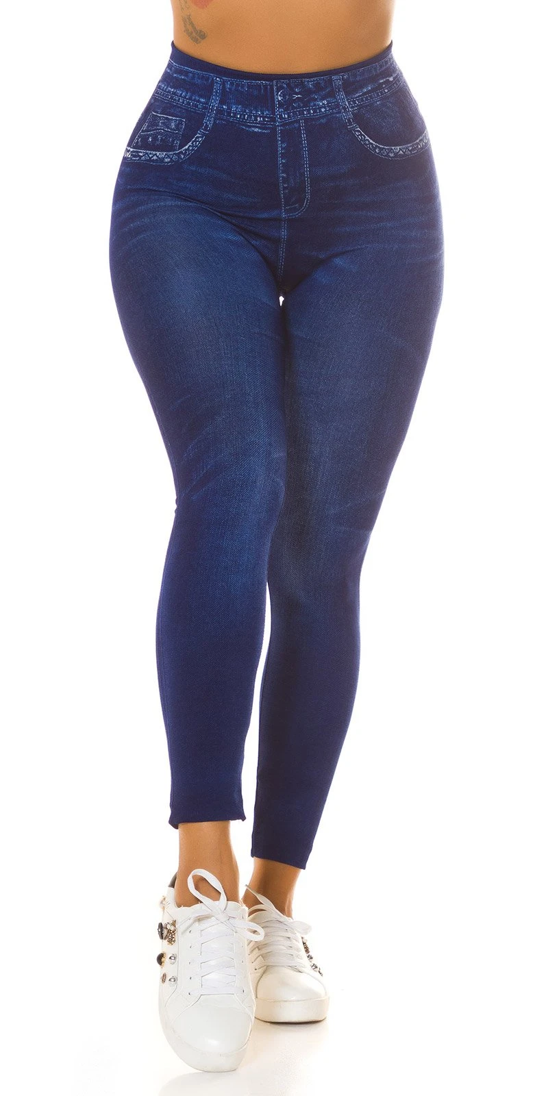Basic Highwaist-Leggings im Jeans-Look: Stil und Komfort vereint für jeden Anlass, in zwei Farben erhältlich Basic Highwaist-Leggings im Jeans-Look: Stil und Komfort vereint für jeden Anlass, in zwei Farben erhältlich