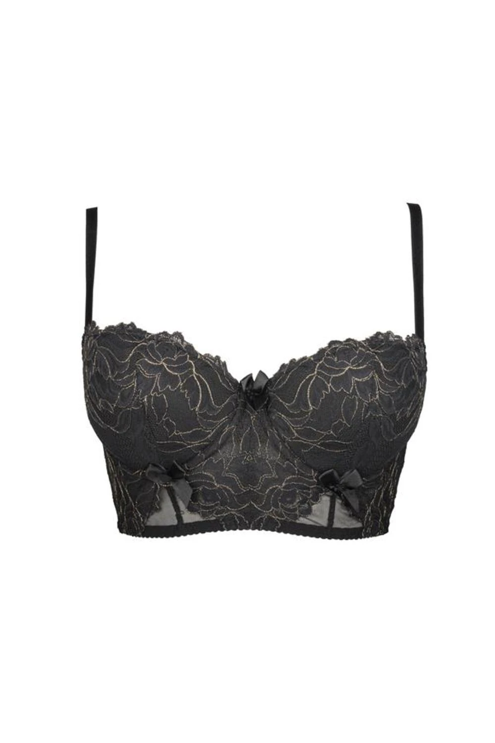 Axami Plus-Size BH-Bustier-Bügel Halbkorsett mit Goldstrickerei