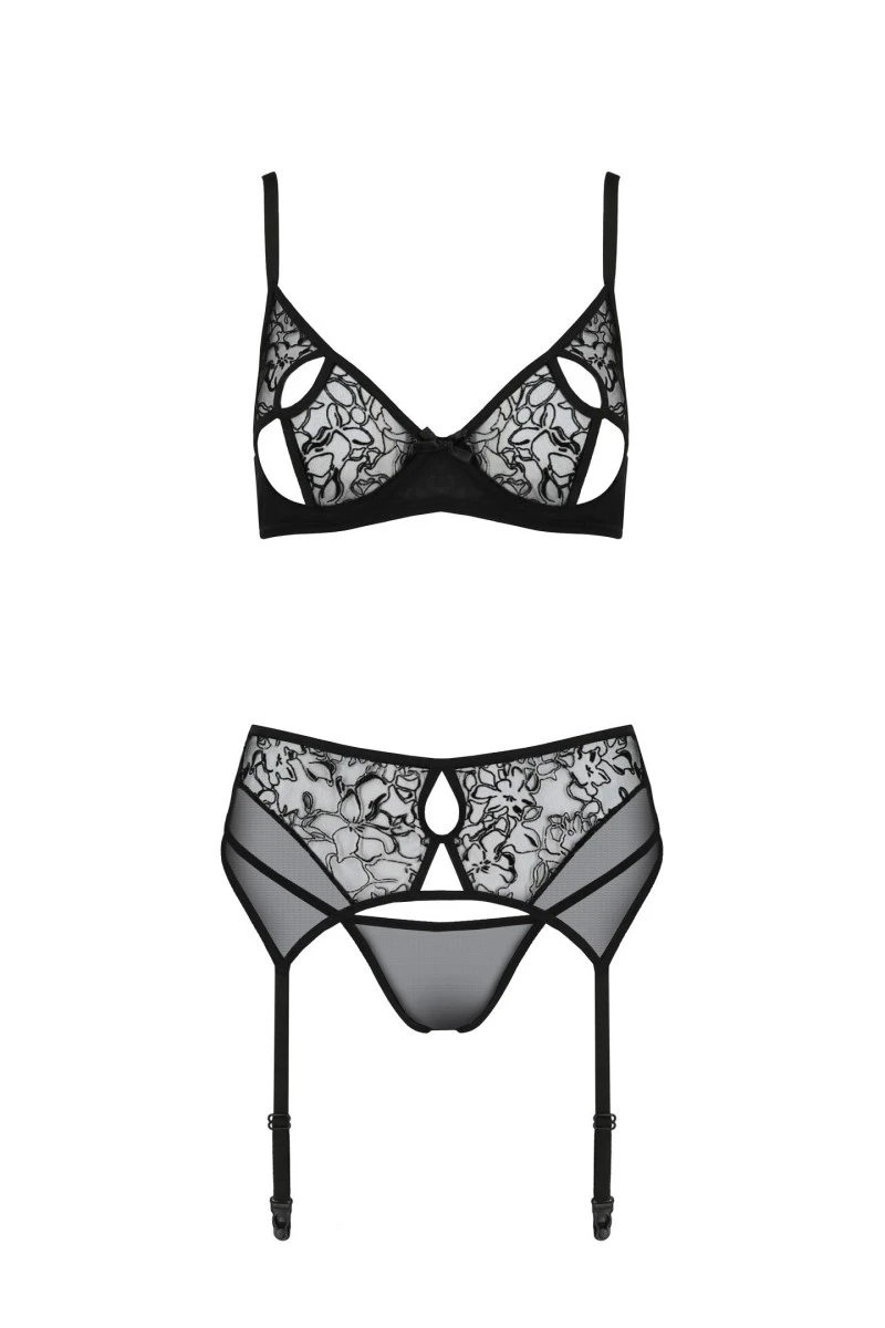 3-teilges Dessous Set PA596621 mit floralem Druck von Passion