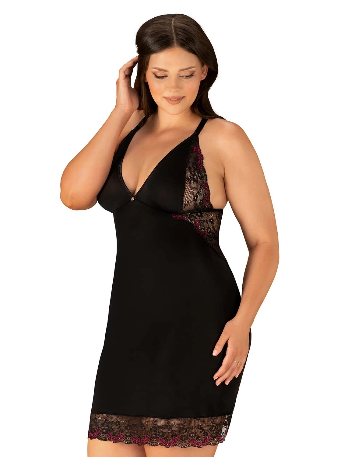 Romantischer Chemise mit Spitze und Schmuckanhänger von Obsessive Romantischer Chemise mit Spitze und Schmuckanhänger von Obsessive