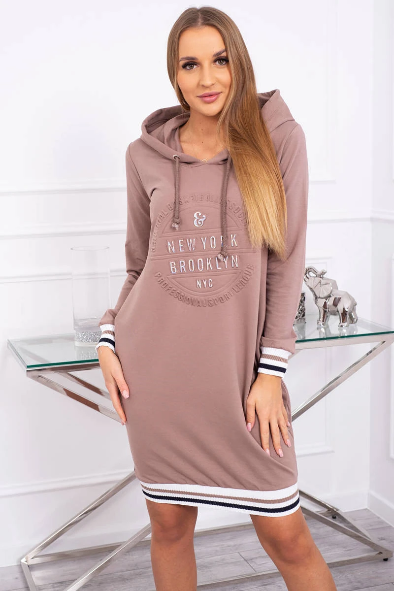 Damen Kapuzenkleid Hoddie Longpullover Sweatkleid Langarm Kleid Knielang Midikleid Print Damen Kapuzenkleid Hoddie Longpullover Sweatkleid Langarm Kleid Knielang Midikleid Print