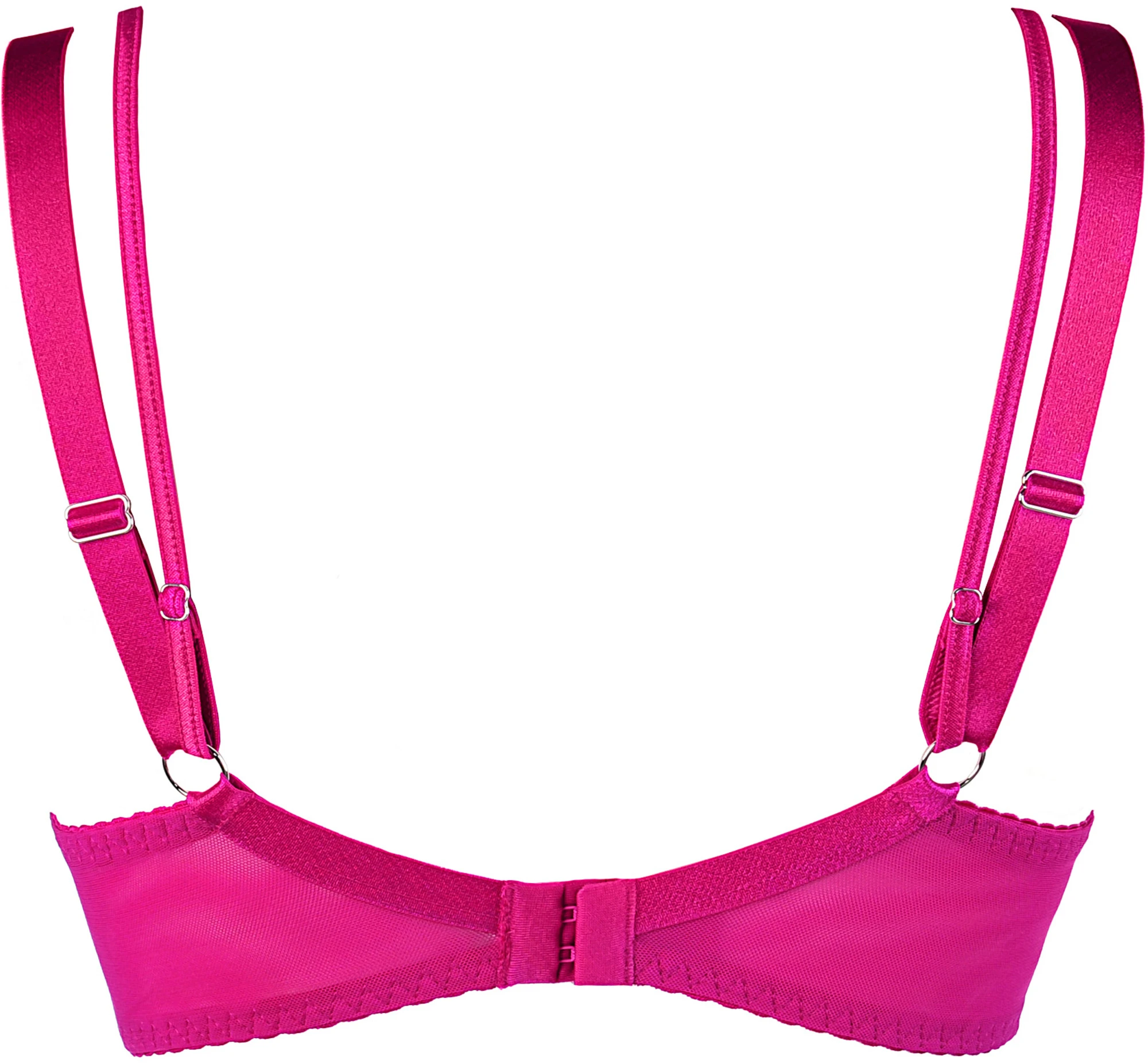 Axami zarter Fuchsia Balconette BH mit floralem glitzer Blätter Muster Axami zarter Fuchsia Balconette BH mit floralem glitzer Blätter Muster