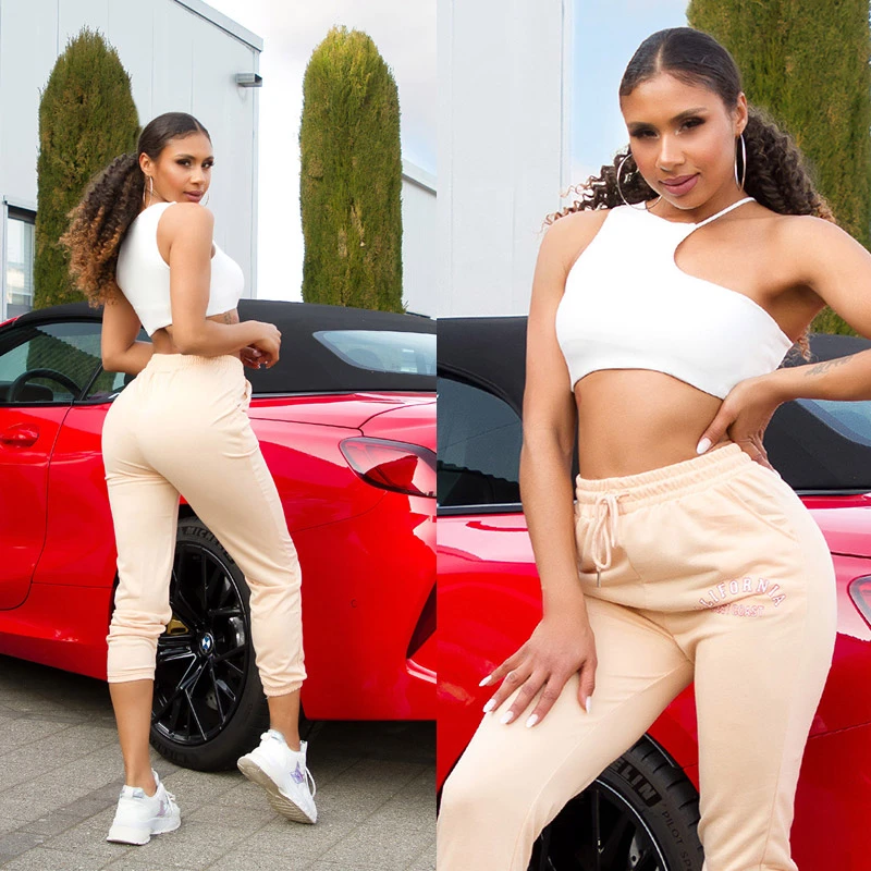Uni Sport Jogging Hose im High Waist-Style Uni Sport Jogging Hose im High Waist-Style