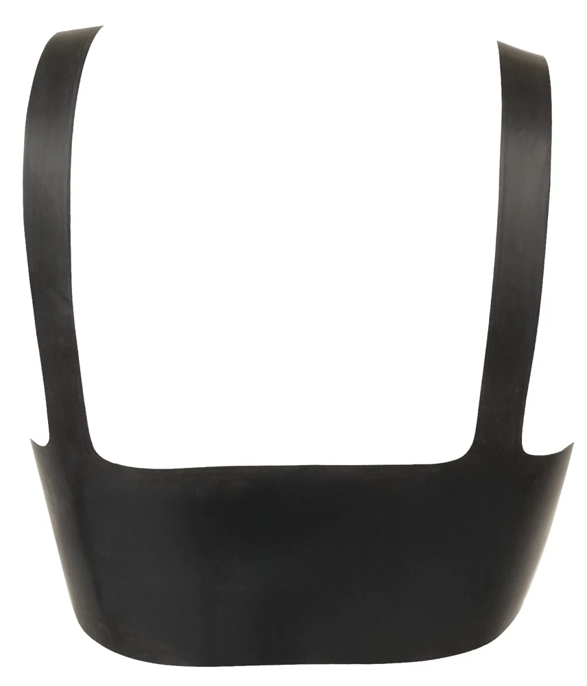 Nippelfreies Kinky Latex BH-Top mit Cut-outs, breiten Trägern & Ouvert-Look – sexy Reizwäsche für Piercing-Show & Nippelspiele – LateX