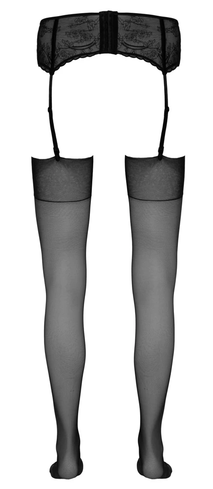 Cottelli Sinnliche Eleganz: Seidige Straps-Strümpfe mit Vorgeformtem Fuß und Schlichtem Abschluss