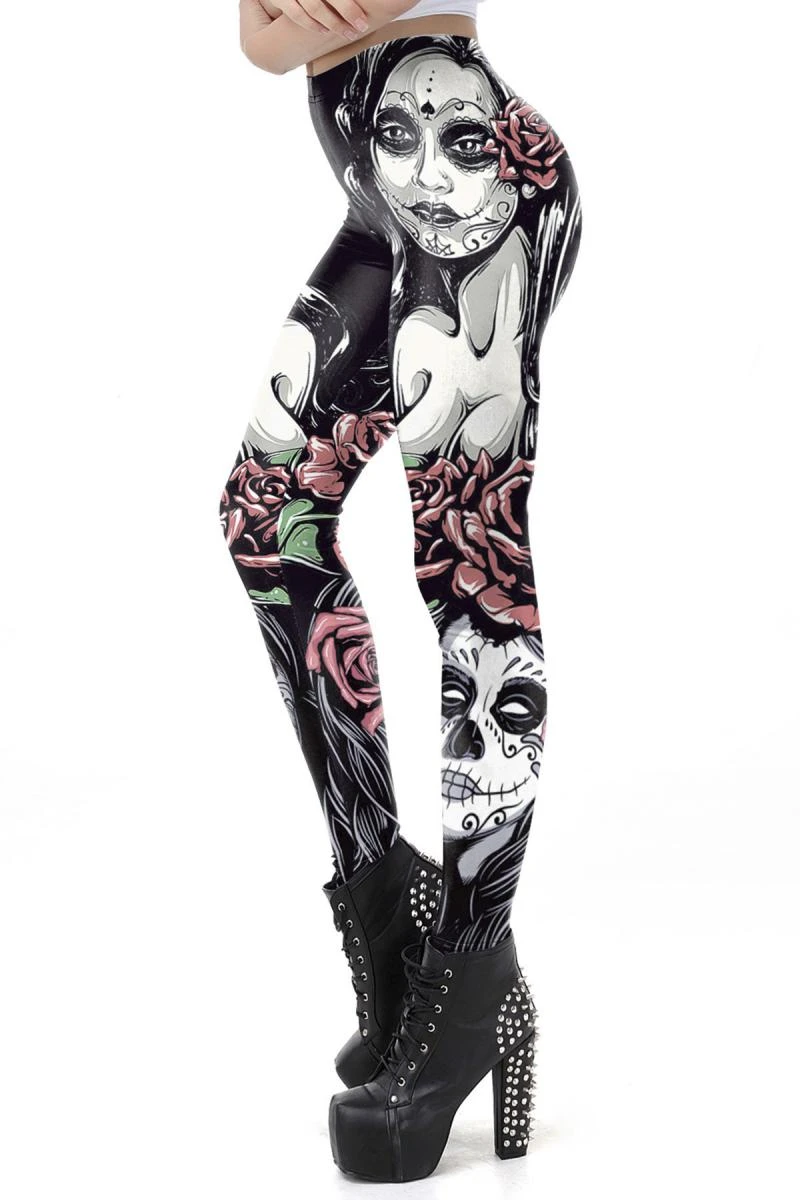 Leggings mit spanischem Totenkopf
