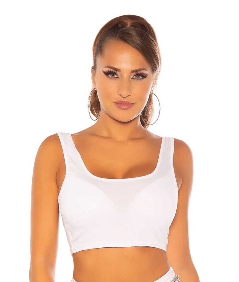 Basic bauchfrei Feinripp Crop Top Basic bauchfrei Feinripp Crop Top
