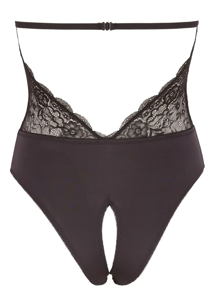 Cottelli LINGERIE Rückenfreier Body ouvert Oberteil aus feiner verlockendender Spitze