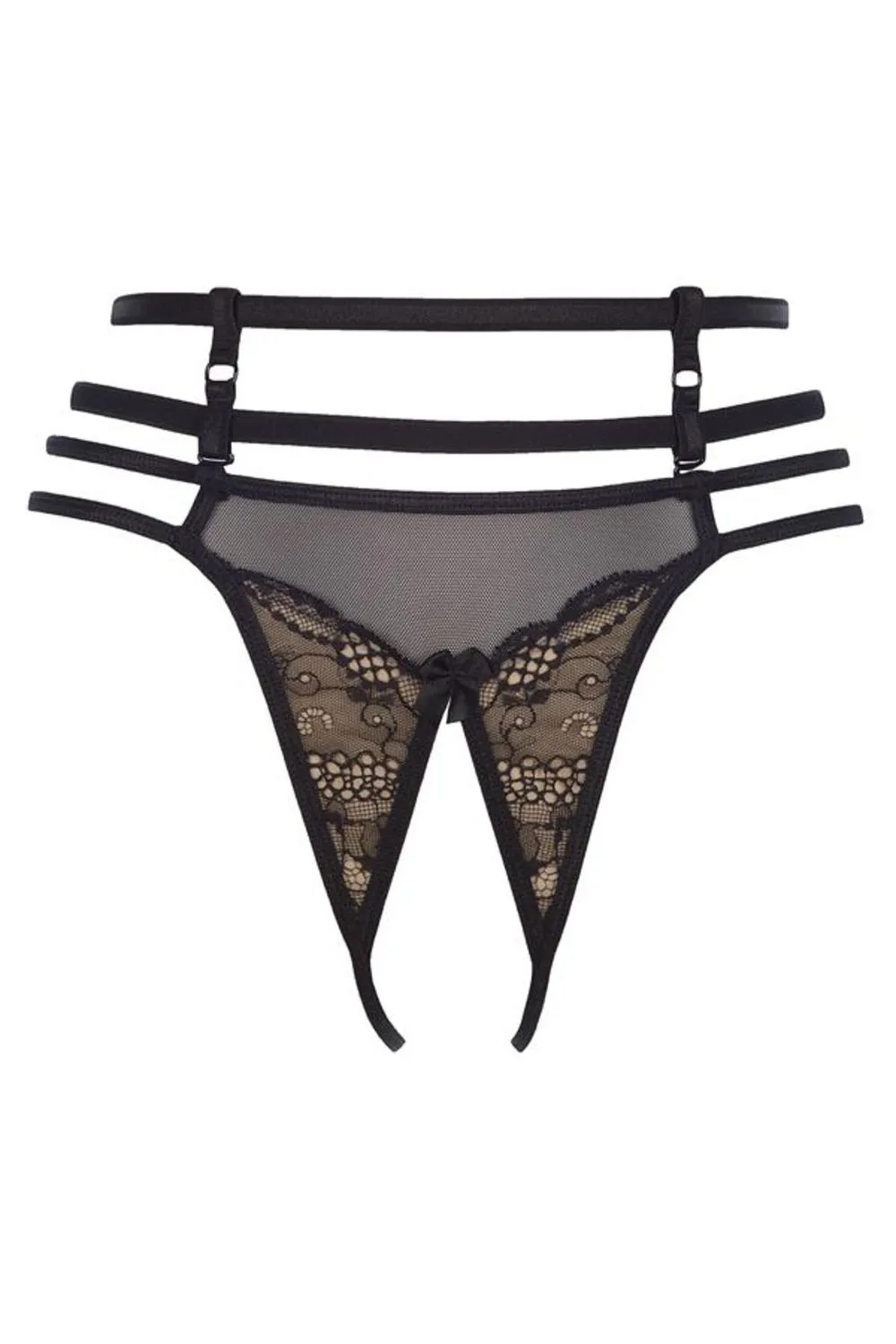 Axami Tanga ouvert mit Spitze und sexy Bändern vorne und hinten
