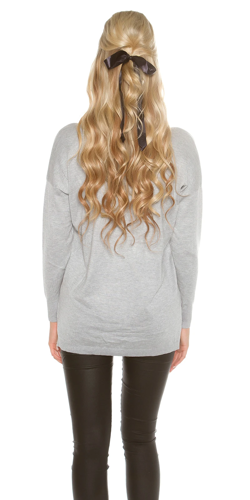 Casual Feinstrick Jumper Pullover mit Kreuz-Print
