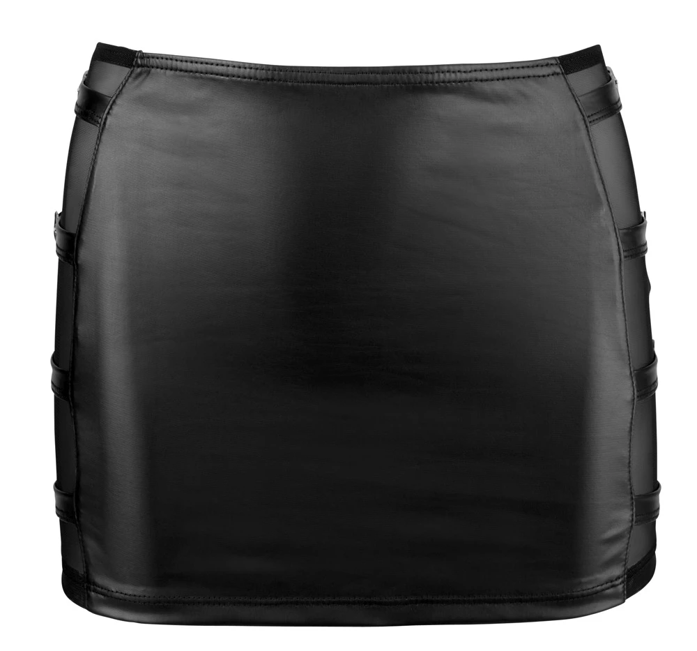 Cottelli PARTY Minirock Schnallen und transparenten Netzeinsätzen Sexy Wetlook