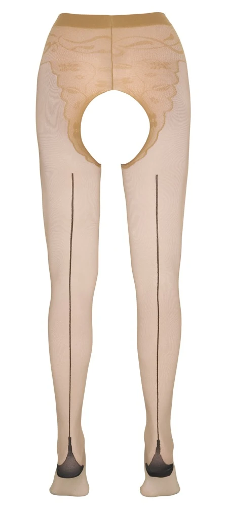 Cottelli Verlockende Eleganz: Raffinierte Strumpfhose mit Offenheit im Schritt und Hochferse