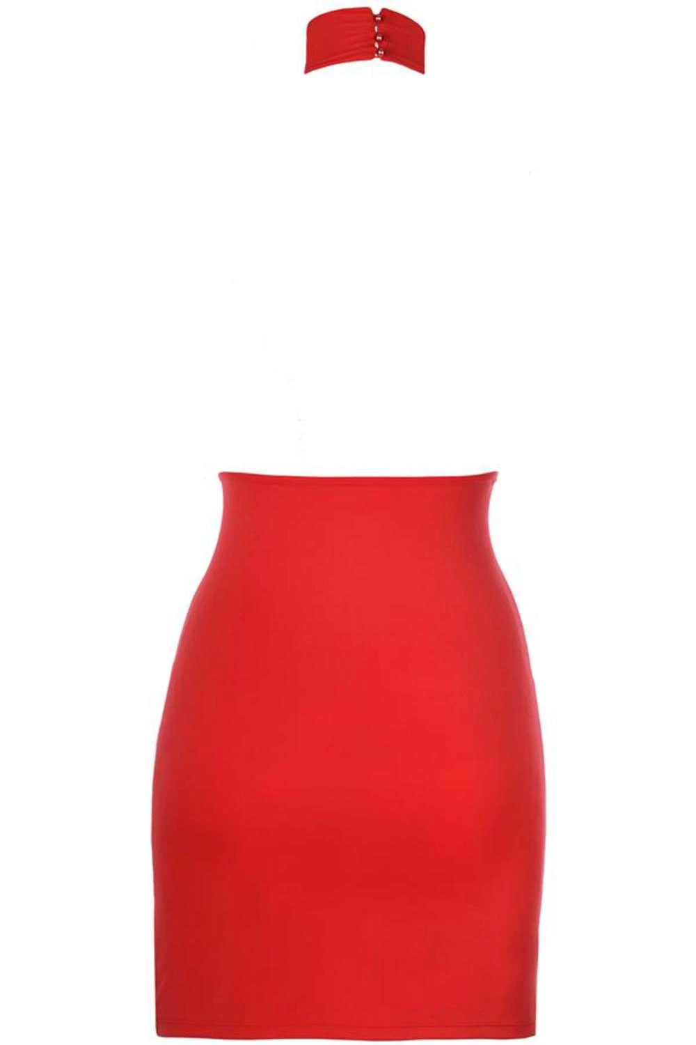 Axami Minikleid aus Mikrofaser mit transparenten Tüll Einsätzen in rot