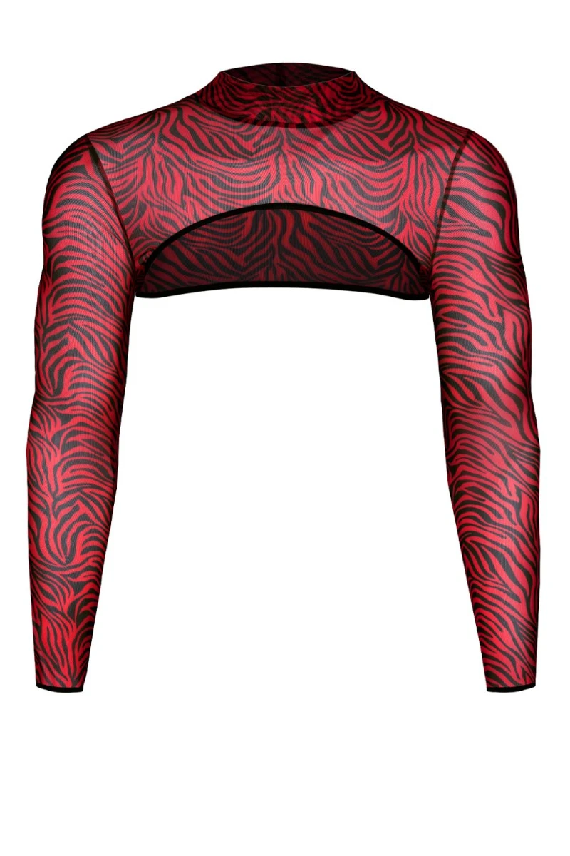 Herren Crop Top RELeonel001 mit Zebramuster von Regnes Fetish Planet