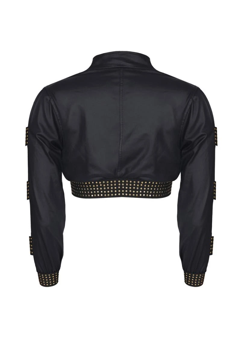 Kurze Damen Jacke CBMartha001 mit Zierlementen von Demoniq Kurze Damen Jacke CBMartha001 mit Zierlementen von Demoniq