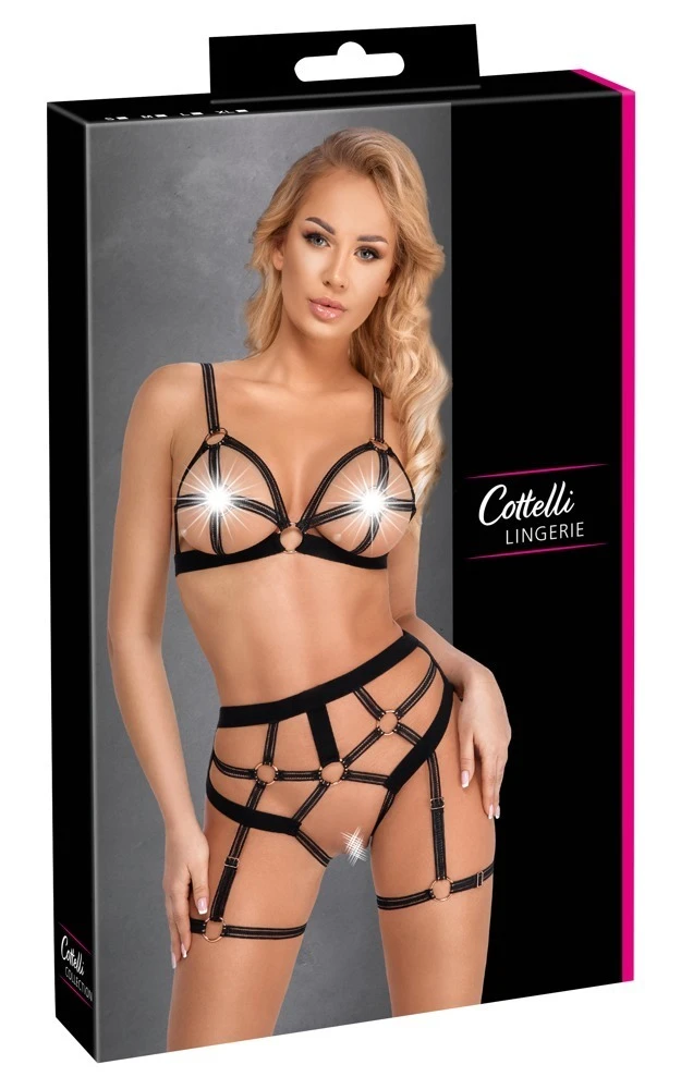 Cottelli LINGERIE Harness-Style BRA Taillen Slip Ouvert Bondage Look Cottelli LINGERIE Harness-Style BRA Taillen Slip Ouvert Bondage Look