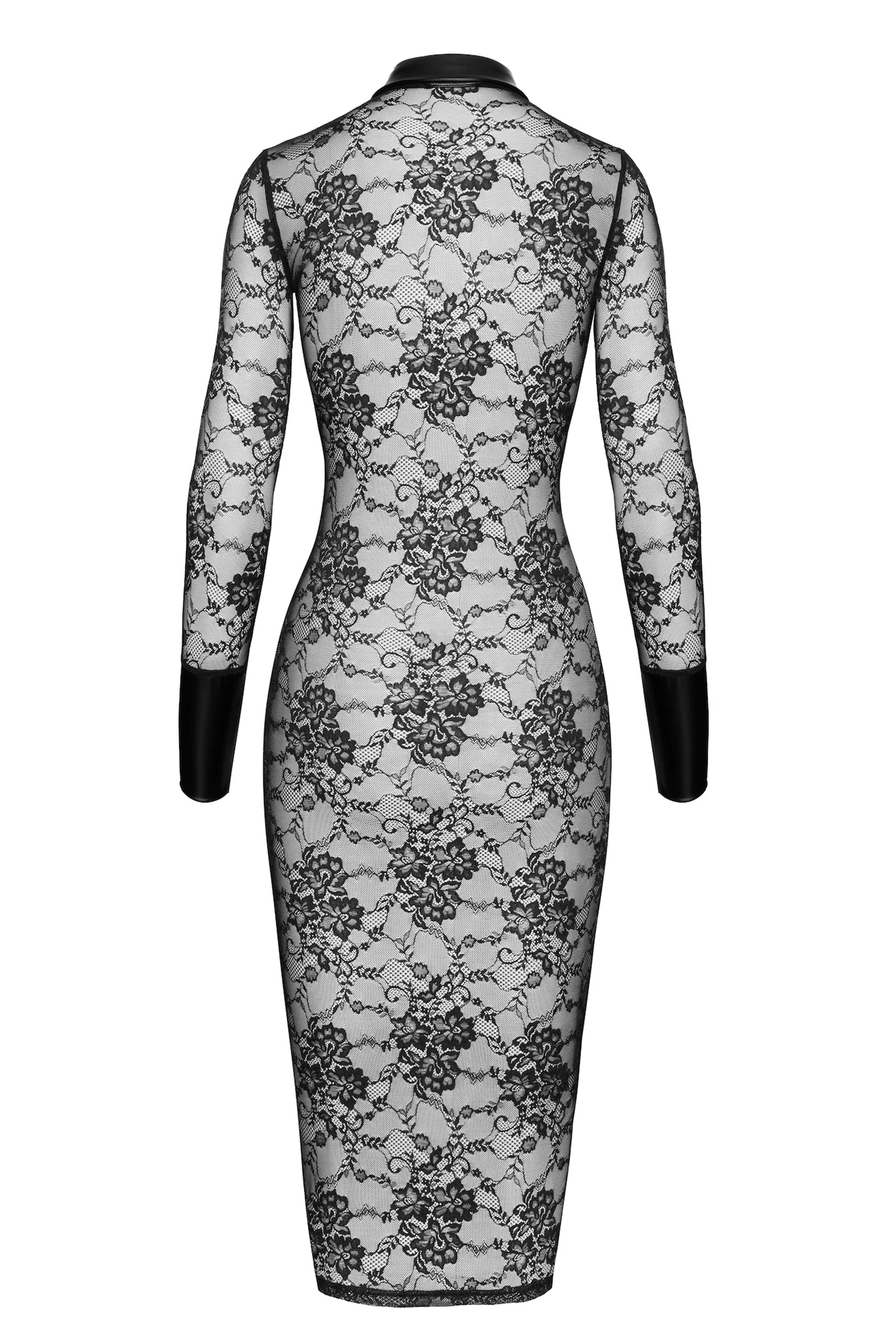 F376 halblanges Kleid Noirelle aus Spitze