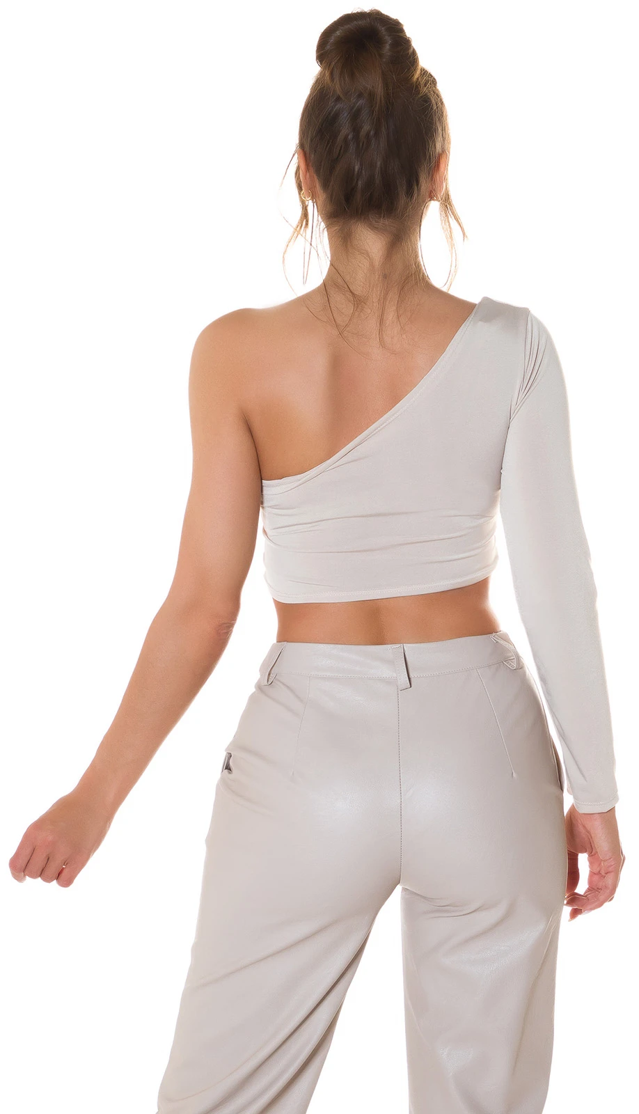 Hot One Schoulder Crop Top mit Knoten Effelt Hot One Schoulder Crop Top mit Knoten Effelt