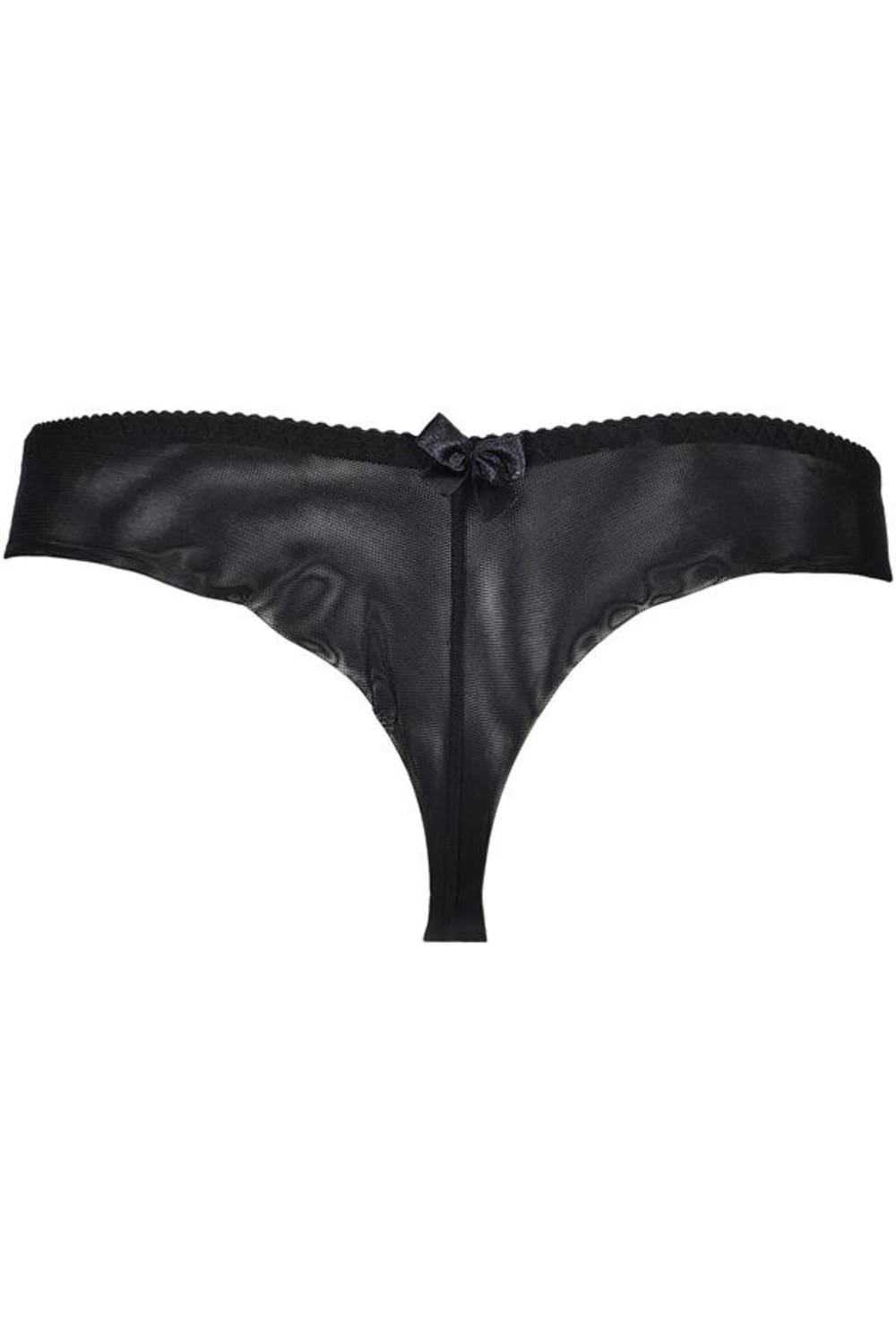Axami Plus-Size Tanga schwarz mit Stickerei