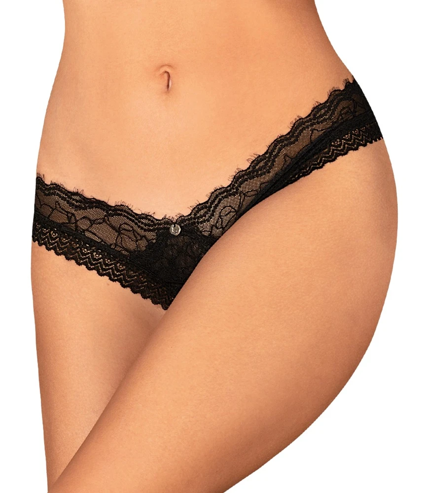 Obsessive Verführerisch geschnittener schwarzer String ouvert Medilla im bildschönen zarten Material-Mix mit feiner Wimpernspitze. Obsessive Verführerisch geschnittener schwarzer String ouvert Medilla im bildschönen zarten Material-Mix mit feiner Wimpernspitze.