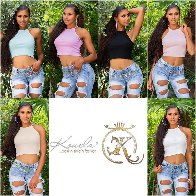 Basic Feinripp Träger Crop Sommer Top
