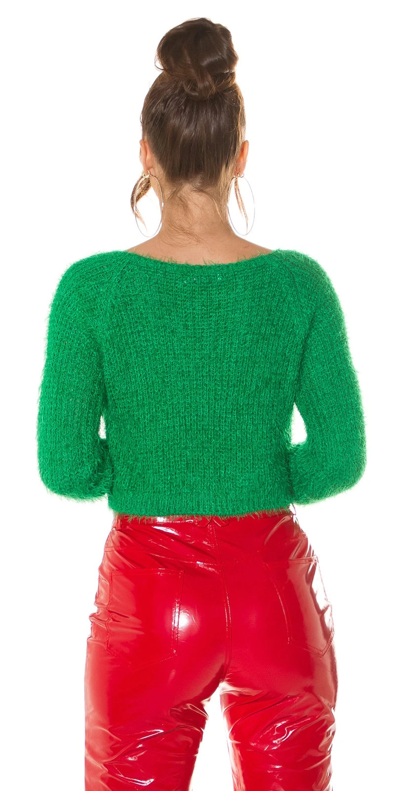 Cozy Crop Langarm Zottel Grobstrick Pullover Cozy Crop Langarm Zottel Grobstrick Pullover