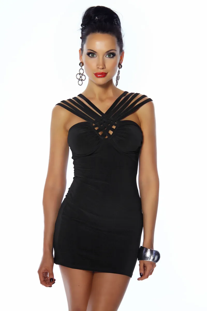 Extravagantes Party-Minikleid mit Mehrfach-Trägern