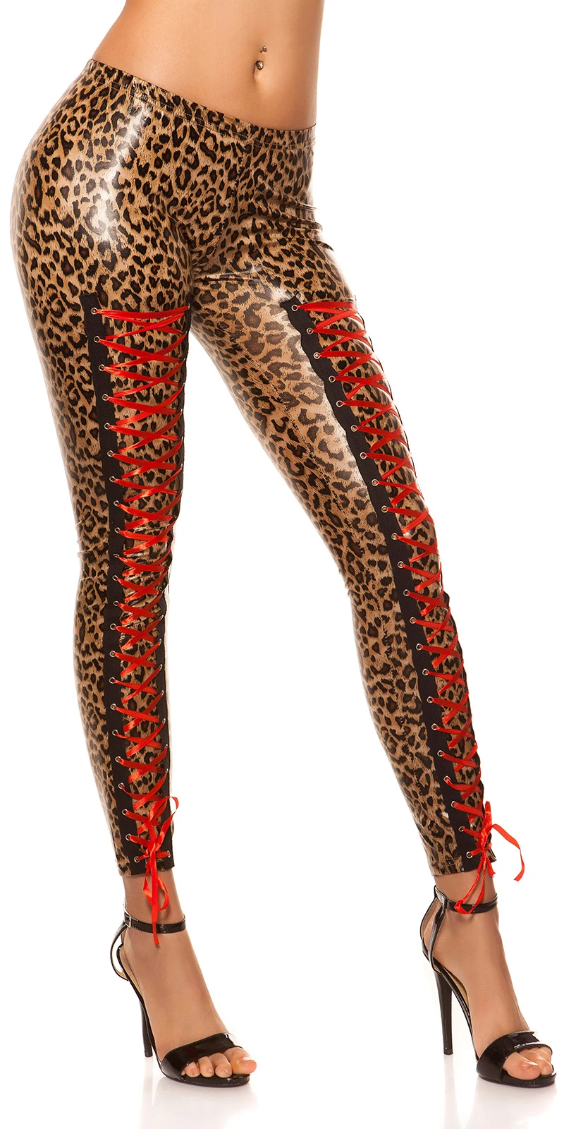 Extravagante Leggings mit Corsagen-Schnürung