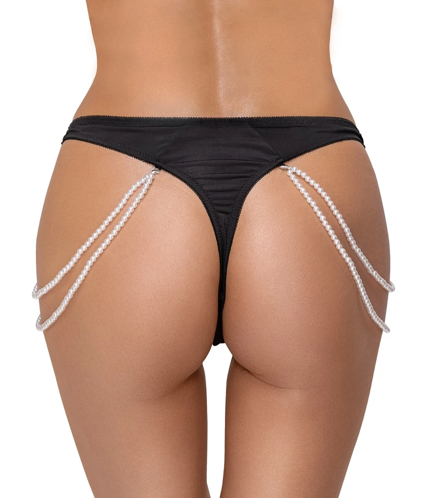 Cottelli LINGERIE Erotischer Rio String mit Perlenketten und edler Stickerei