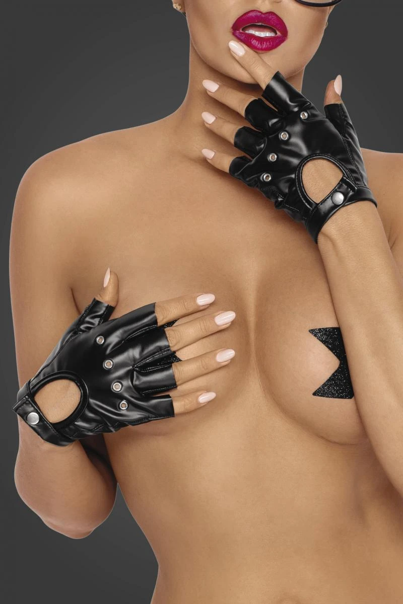 Fingerlose Powerwetlook-Handschuhe F264