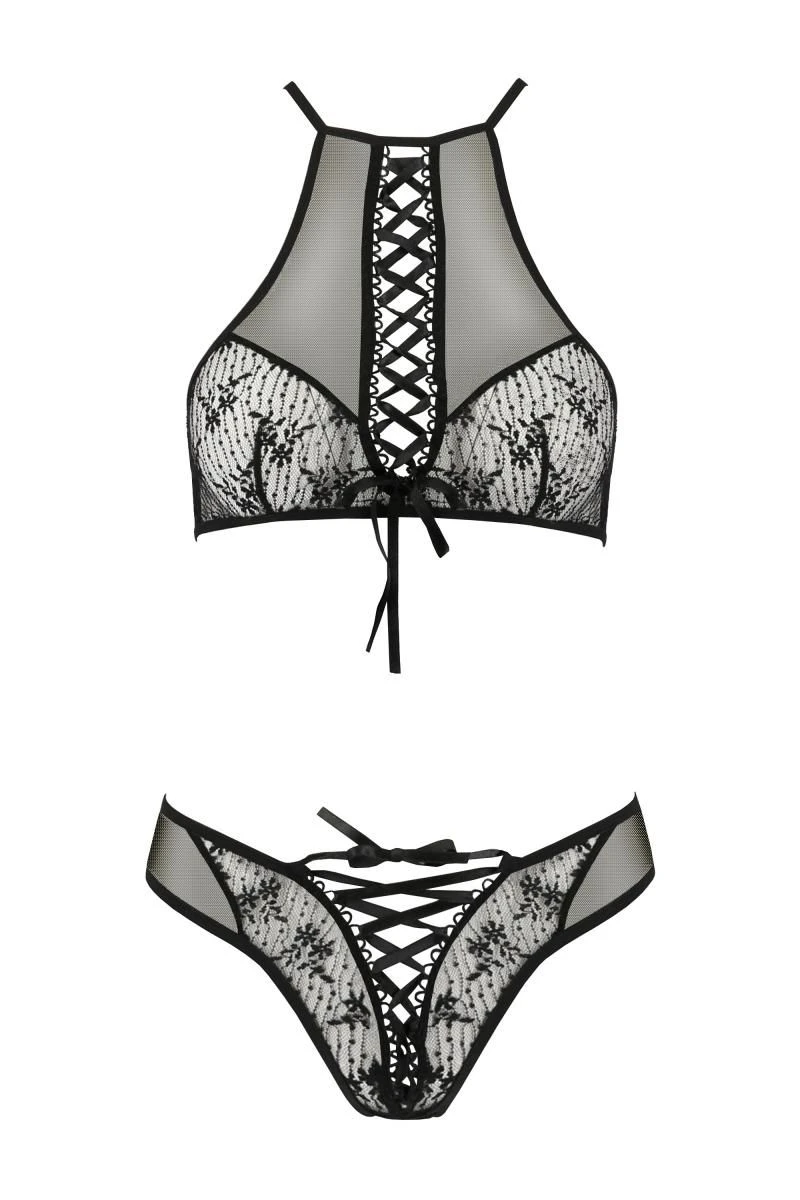 Dessous Set aus Tüll und Spitze mit Schnürung von Passion Dessous