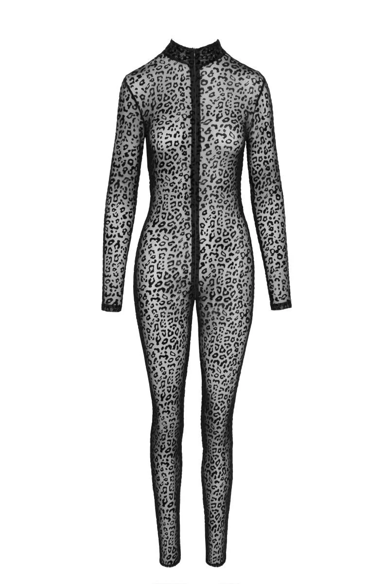 Transparenter Catsuit F285 im Leolook durchsichtiger Bodystocking von Noir Handmade