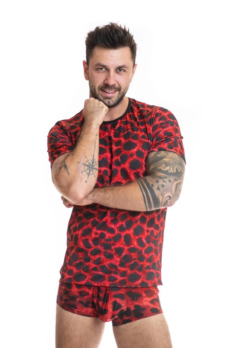 Herren T-Shirt 053568 blickdicht mit Animal Print von Anais for Men