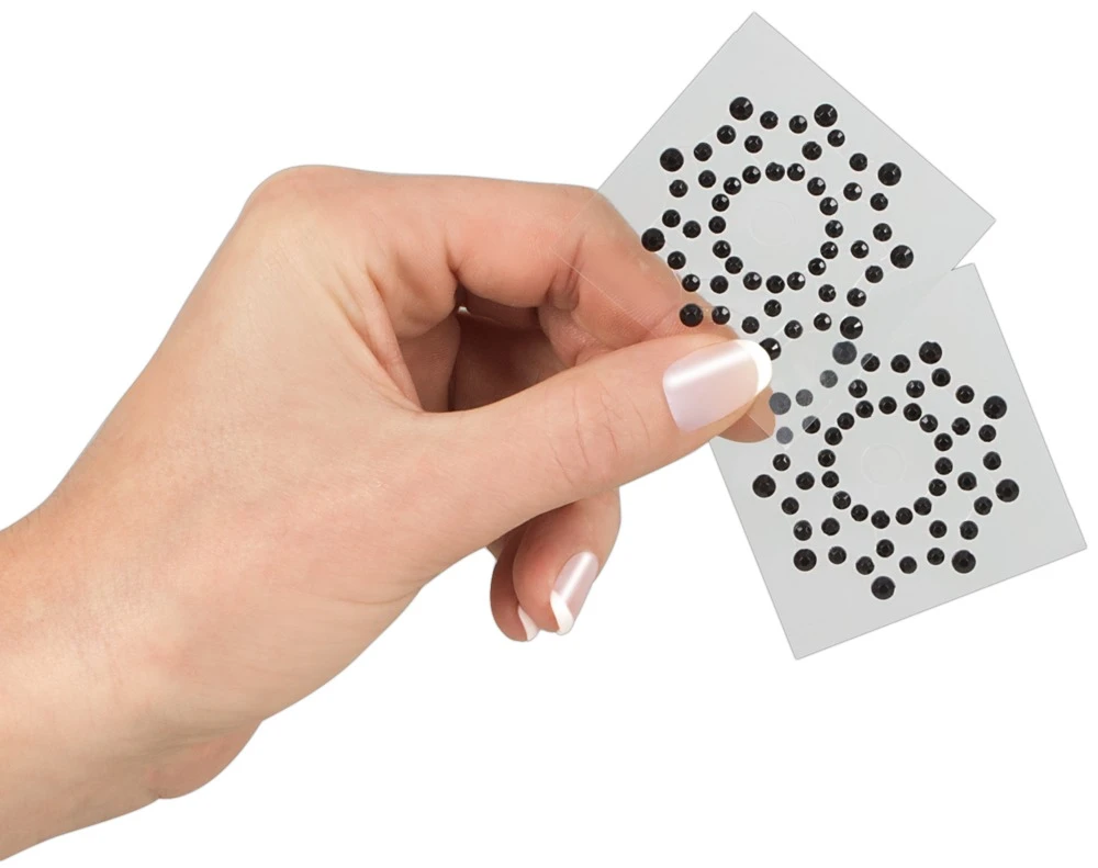 Cottelli ACCESSOIRES schwarze Nippelsticker in Sternoprik Strass im 2er Set