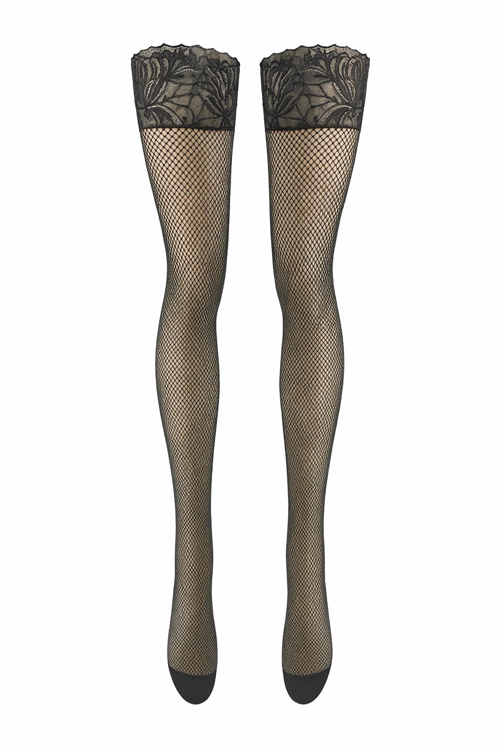 Axami schwarze Netzstrümpfe mit Spitzenabschluss Axami schwarze Netzstrümpfe mit Spitzenabschluss