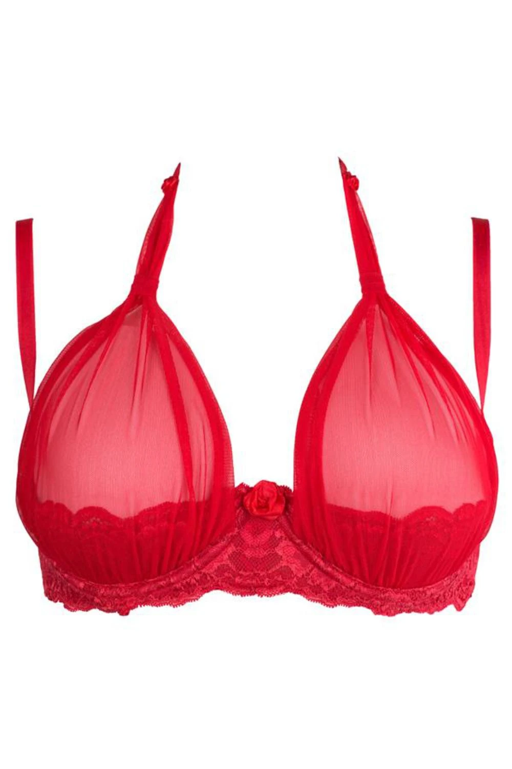 Axami rotem Tüll überzogenen Plus-Size Bügel-Hebe BH