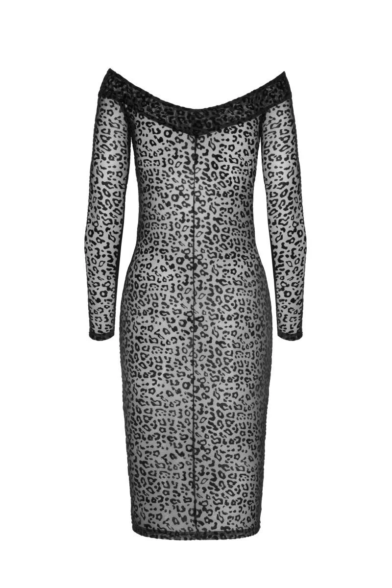 Midikleid aus Leopardenflock F284 von Noir Handmade